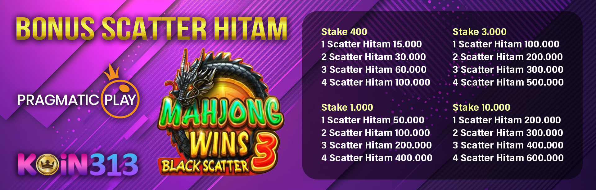 BONUS SCATTER HITAM PRAGMATIC PLAY